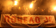 Proteste gegen Serbiens Präsidenten Aleksandar Vucic am vergangenen Samstag im Zentrum von Belgrad. Auf dem Plakat steht: Es hat angefangen!"