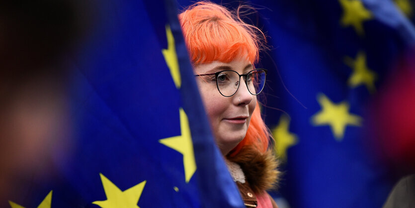 Demonstrantin in London