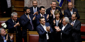 Der griechische Premier Tsipras im Parlament