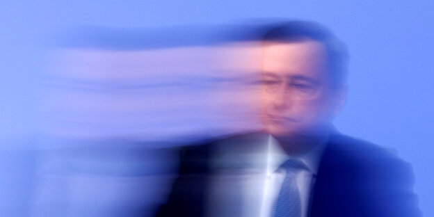 Mario Draghi, verschwommenes Porträt
