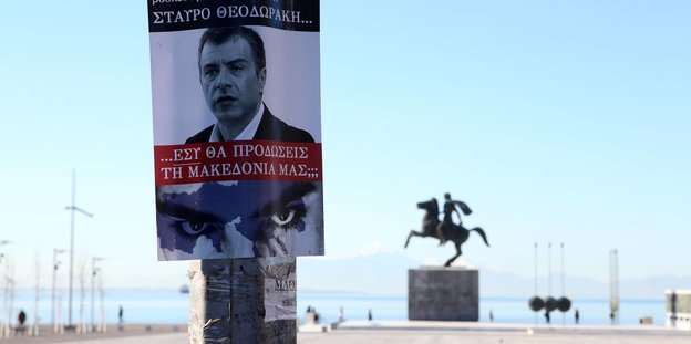 Plakat eines Abgeordneten in Thessaloniki