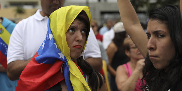 Untertstützer der venezuelanischen Opposition auf einer Demo