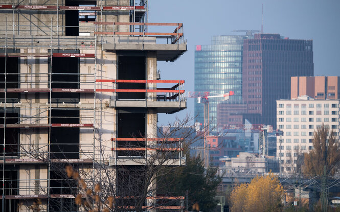 Blick auf einen Rohbau