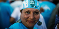 Unterstützerin des Präsidentschaftskandidaten Nayib Bukele in San Salvador.