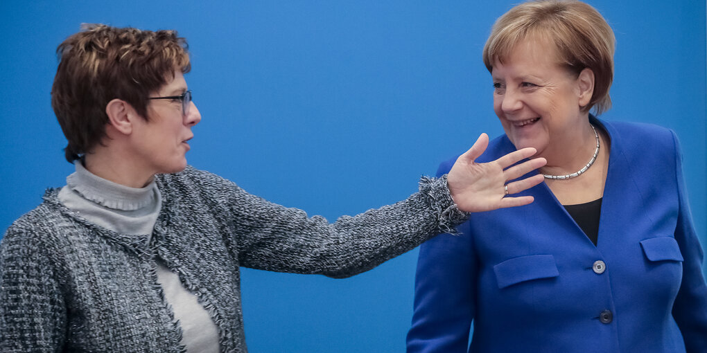 Annegret Kramp-Karrenbauer und Angela Merkel