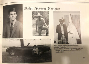 Ralph Northam Jahrbuchseite zeigt das besagte Blackfacing- und Ku Klux Klan-Foto