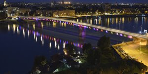 Die Freiheitsbrücke über die Donau.