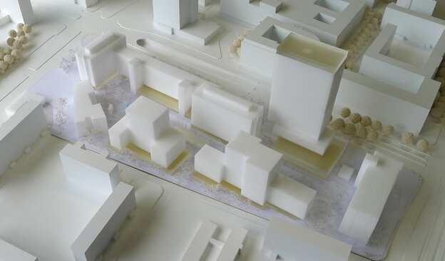Ein Architekturmodell für das Areal um das Haus der Statistik am Alexanderplatz Ein Architekturmodell für das Areal um das Haus der Statistik am Alexanderplatz