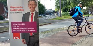 Ein Wahlplakat von Carsten Sieling