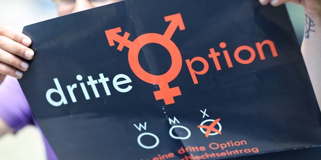 Ein Plakat mit der Aufschrift "Dritte Option"