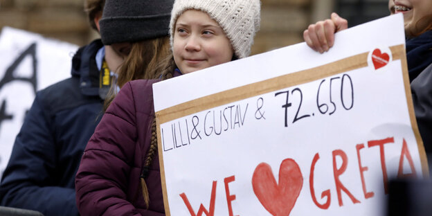 Greta Thunberg bei Schülerprotesten in Hamburg
