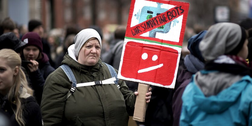 Demonstrantin in Berlin