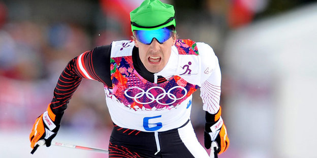 Der Skilangläufer Johannes Dürr während eines Wettkampfs