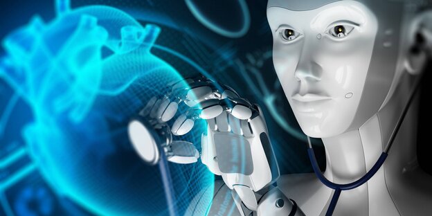 Ein Labor in der Zukunft: Arztroboter untersucht Herz