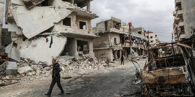 Zerbombtes Haus in Idlib