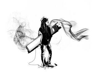Zeichnung eines Jugendlichen mit E-Zigarette Juul