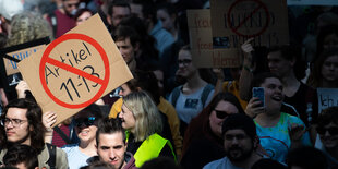 Demonstration gegen die Urheberrechtsreform