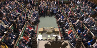 Die britischen Abgeordneten sitzen im Unterhaus