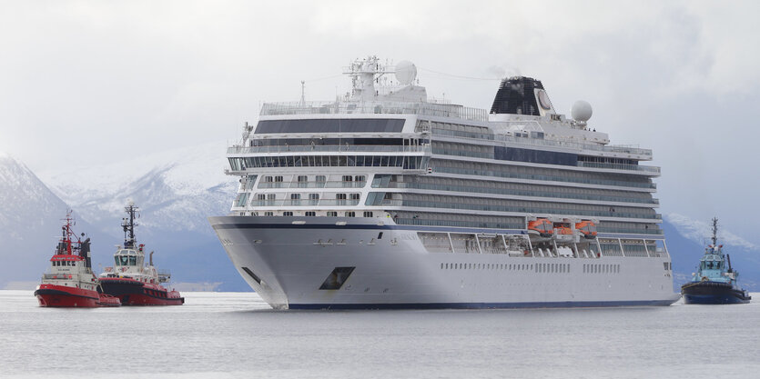 Das Kreuzfahrtschiff Viking Sky auf dem Meer