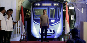 Präsident Joko Widodo bei der Einweihung der U-Bahn