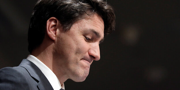 Kanadas Premierminister Justin Trudeau während seiner Rede vor den Liberalen am Dienstag