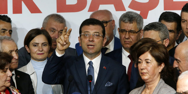 Der CHP-Kandidat für Istanbul Ekrem Imamoglu