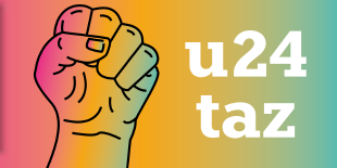 Das Logo der u24 taz