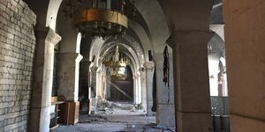 Zerstörte Umayyaden-Moschee in Aleppo