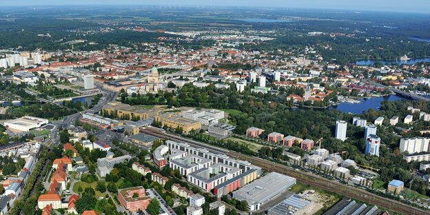 Luftaufnahme des ehemaligen RAW-Geländes in Potsdam