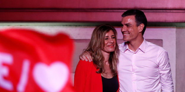 Pedro Sanchez, Ministerpräsident von Spanien und Kandidat der sozialistischen Partei (PSOE) Pedro Sanchez, Ministerpräsident von Spanien und Kandidat der sozialistischen Partei (PSOE)