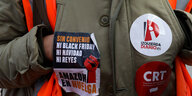 Jacke eines Amazon-Streikenden in Spanien