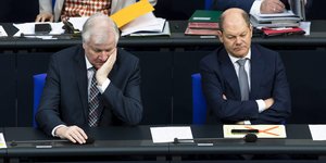 Bundesinnenminister Horst Seehofer und Bindesfinanzminister Olaf Scholz im DeutschenBundestag