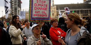 Klima-Protestierende in London am 1.Mai