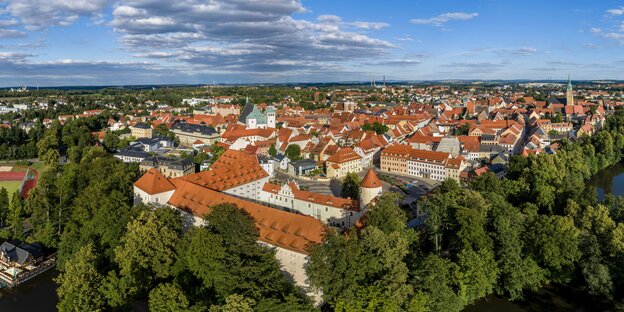 Blick auf die sächsische Stadt Freiberg