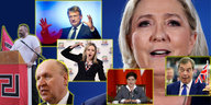 Marine le Pen, Nigel Farage, Beata Szydlo, Jörg Meuthen und drei weitere sind in einer Foto-Collage zu sehen