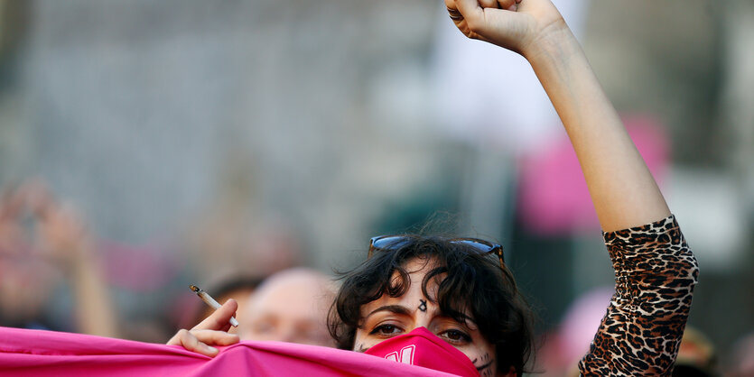 Feministischer Protest gegen den World Congress of Families