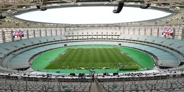 Das leere Stadion von Baku