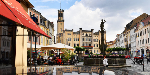 Ein idyllisches Bild der Stadt Zittau.