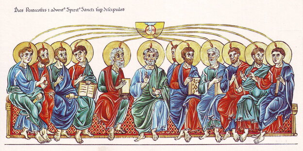 Zeichnung von Jesus mit seinen Jüngern
