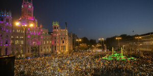 Demonstration von Befürwortern der katalanischen Unabhängigkeit im März 2019 in Madrid