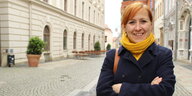 Grünen-Politikerin Franziska Schubert steht in der Görlitzer Altstadt