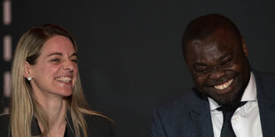 Nia Künzer und Gerald Asamoah