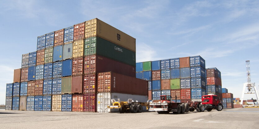 Container in einem Hafen