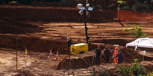 Sicherheitsleute auf der Gongo Soco MIne