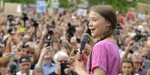 Greta Thunberg am Freitag in Berlin