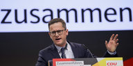 Carsten Linnemann spricht beim Bundesparteitag der CDU 2018.