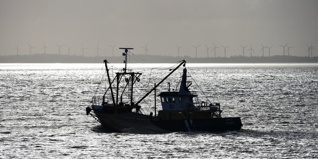 Ein Fischerboot auf der Nordsee.
