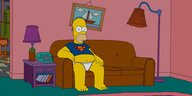 Ausschnitt aus Fernsehserie "Simpsons": Homer sitzt auf dem Sofa und schaut fern