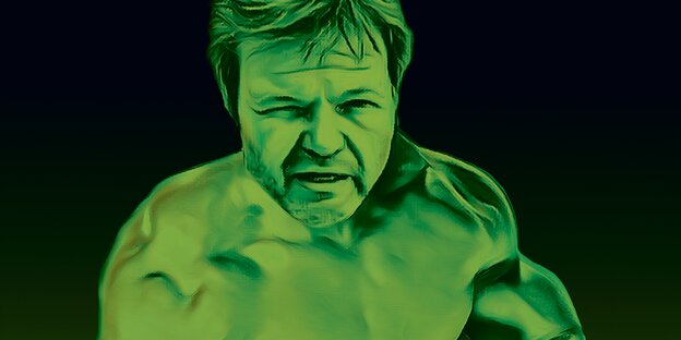 Montage: Robert Habeck als Hulk