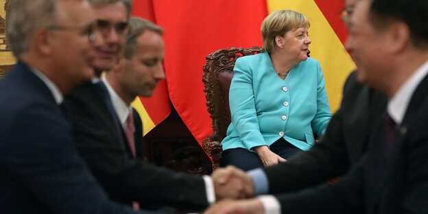 Bundeskanzlerin Angela Merkel in der Großen Halle